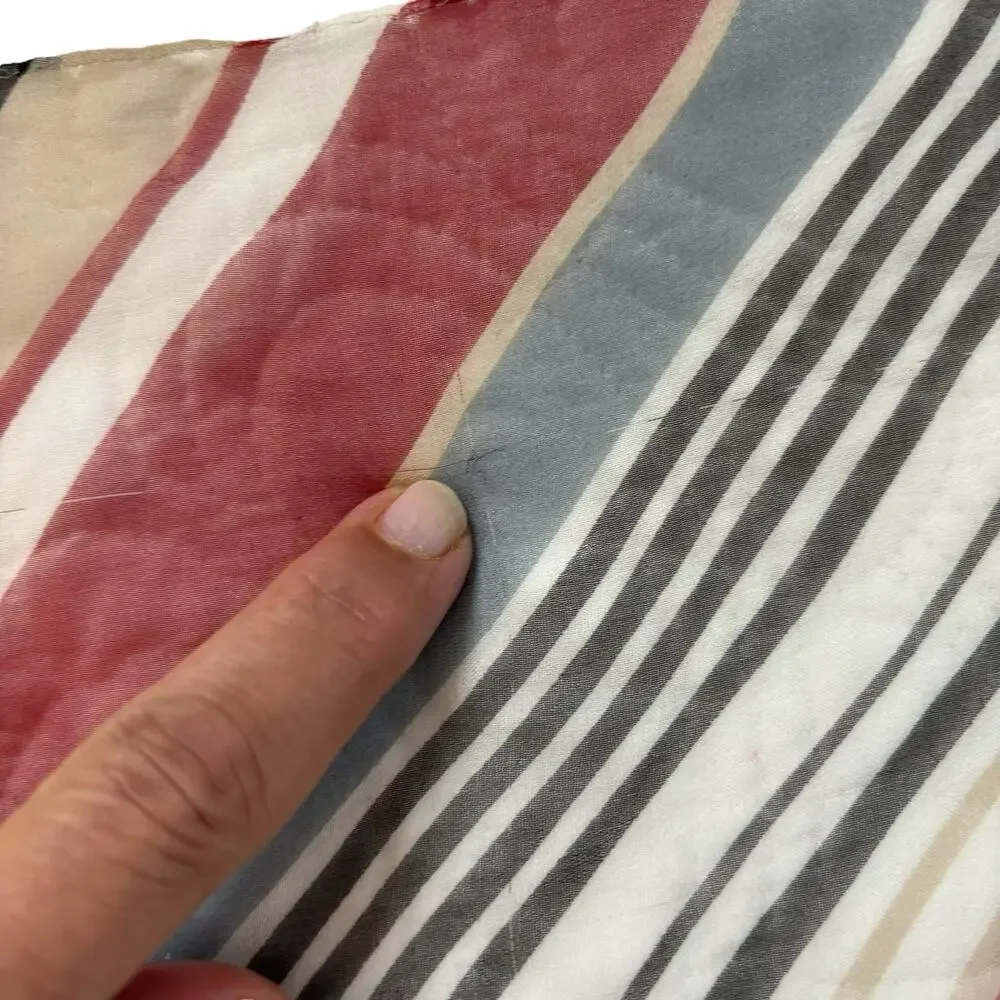 NWT Ann Taylor Red White and Black Striped Silk Scarf
